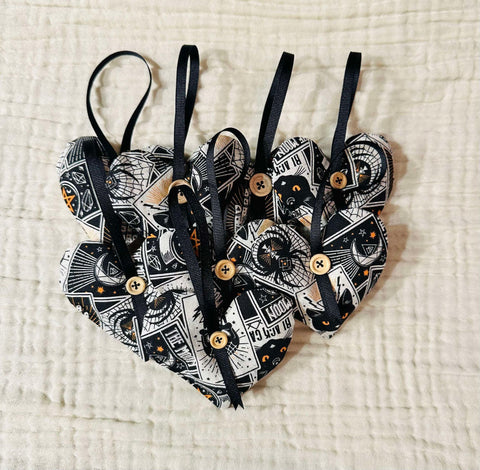 A Halloween Set of 8 Ornaments (Heart Shaped)